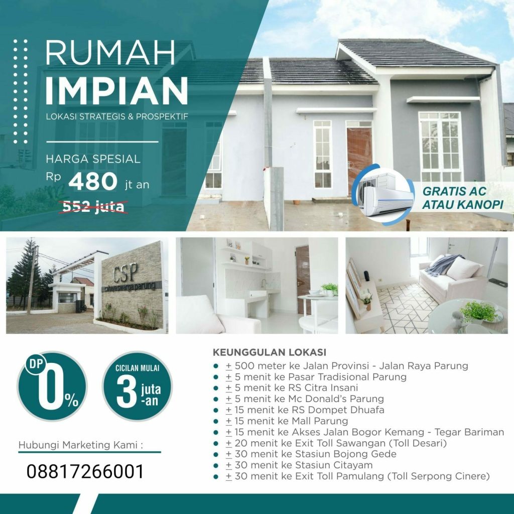 Jual Rumah Murah di Parung Lingkungan Nyaman