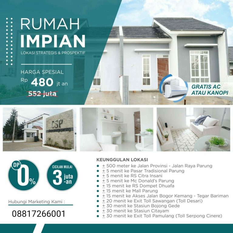 Jual Rumah Murah di Parung Lingkungan Nyaman